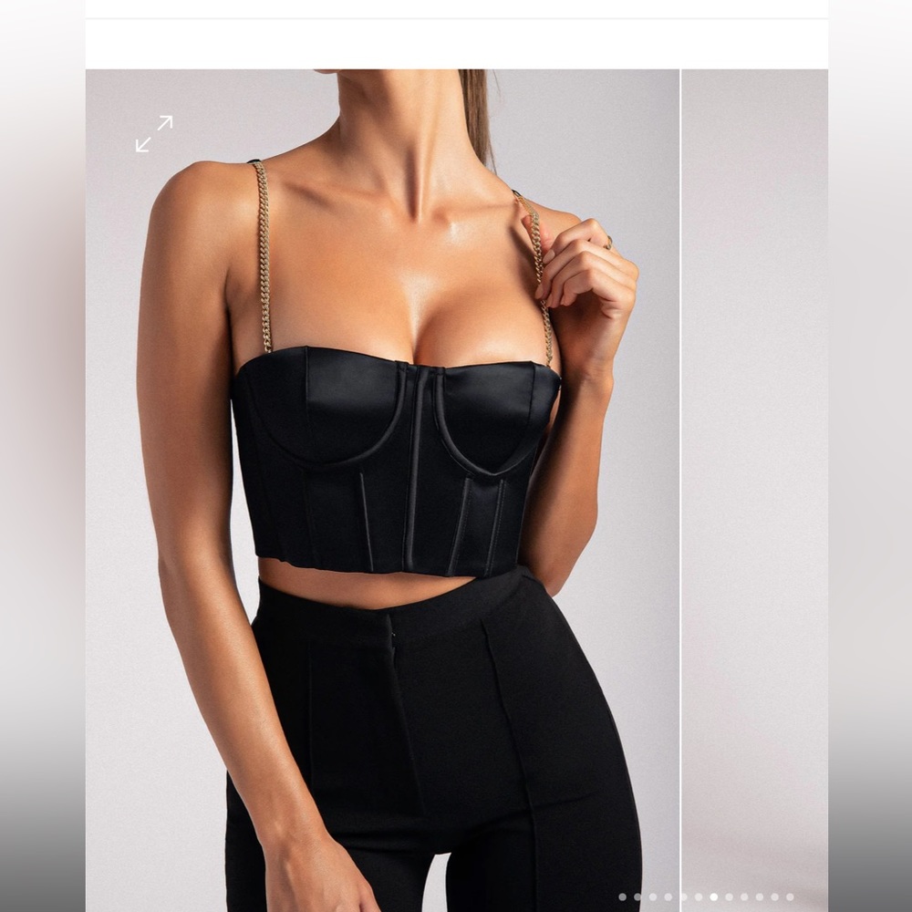 Meshki Gold Chain Strap Bustier - Alexina